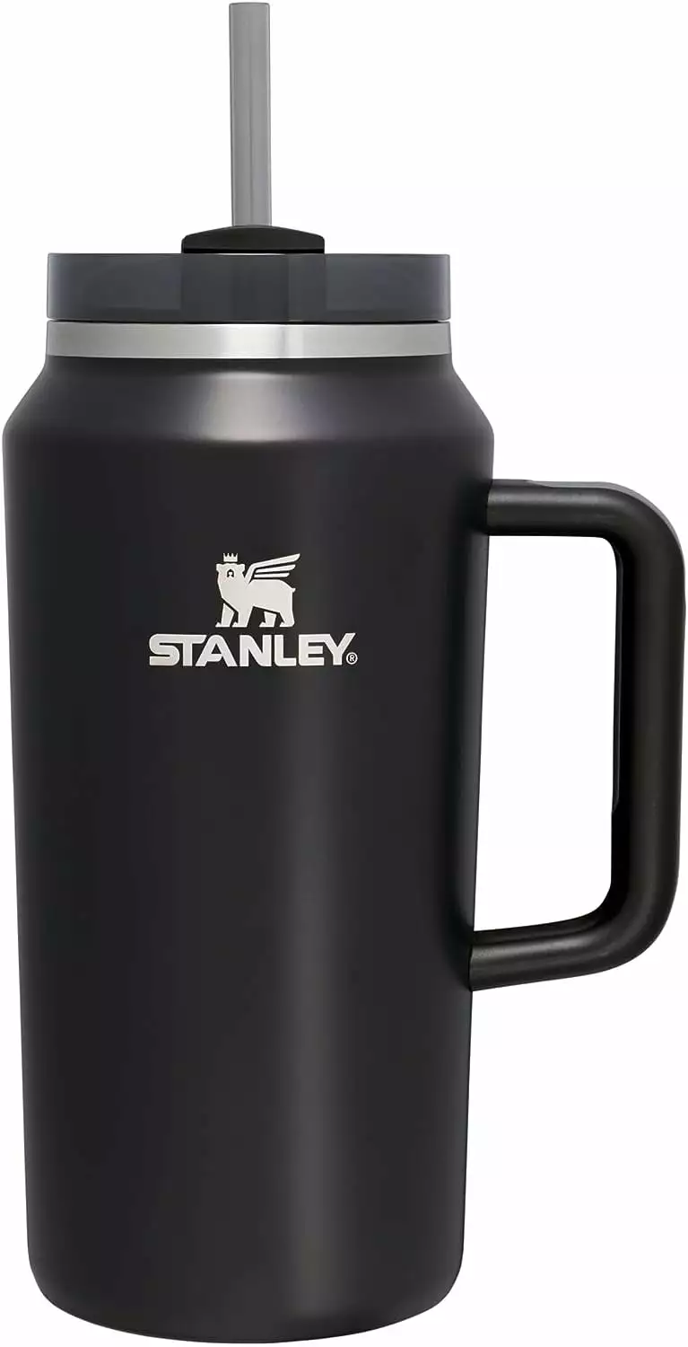 Stanley 64 oz Quencher H2.0 FlowState Tumbler Black Glow Large Stainless Steel Vacuum Insulated Water Bottle