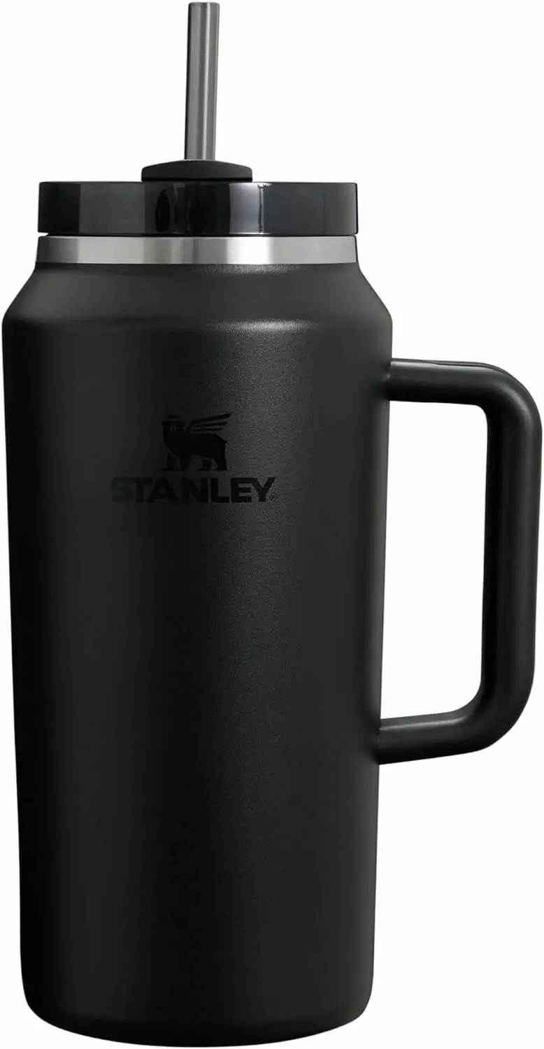 Stanley 64 oz Quencher H2.0 FlowState Tumbler Black 2.0 Large Stainless Steel Vacuum Insulated Water Bottle
