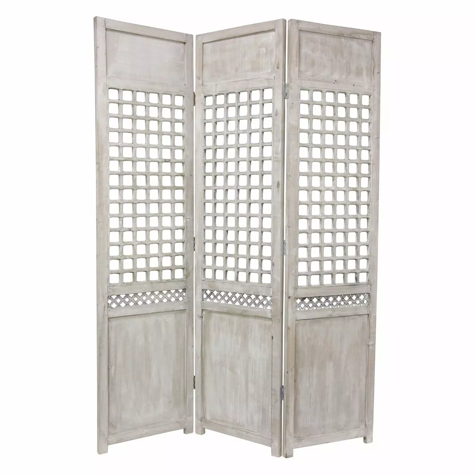 Oriental Furniture 6 ft. Tall Open Lattice Room Divider 3 Panel
