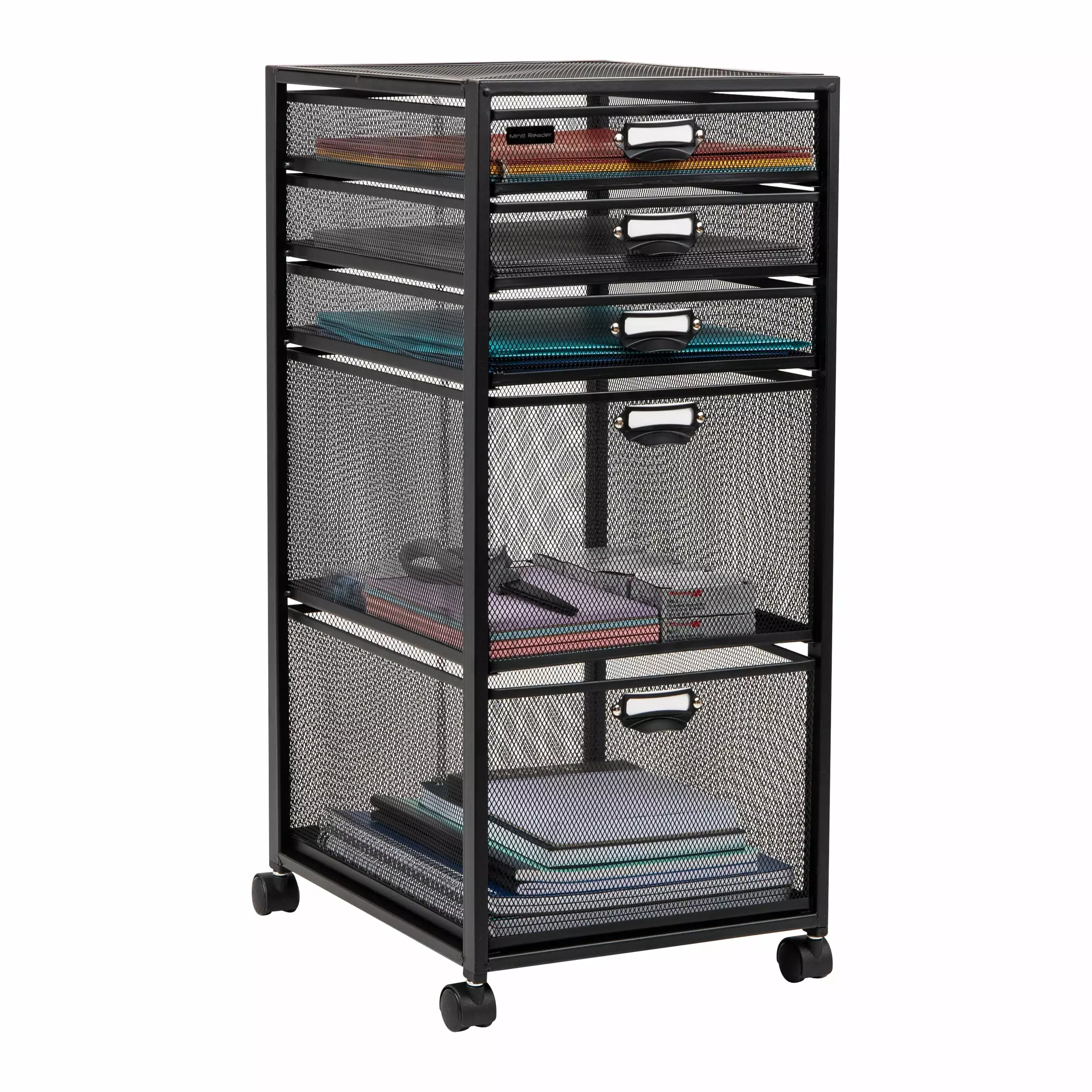 Mind Reader Cart Drawers Laundry Organizer Utility Cart Metal Black