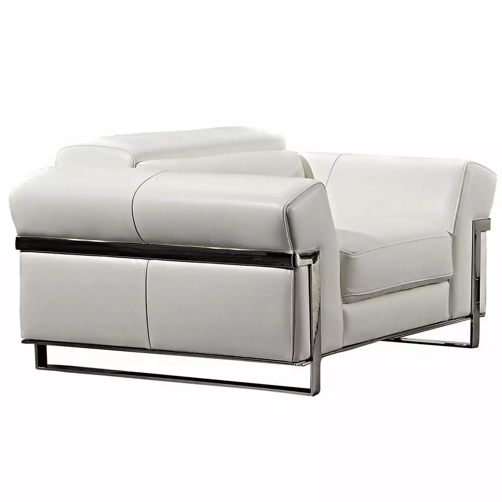 EK012 White Italian Full Leather Chair - Modern Office Seating American Eagle Furniture