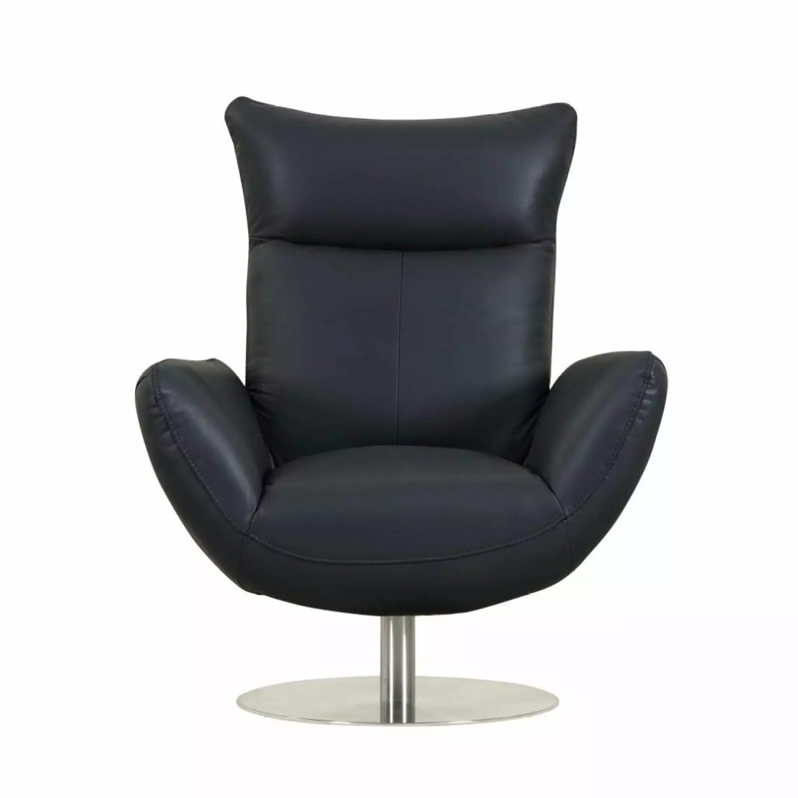 22 Contemporary Lounge Chair Elegant Navy - Genuine Italian Leather Modern Design Ponnky