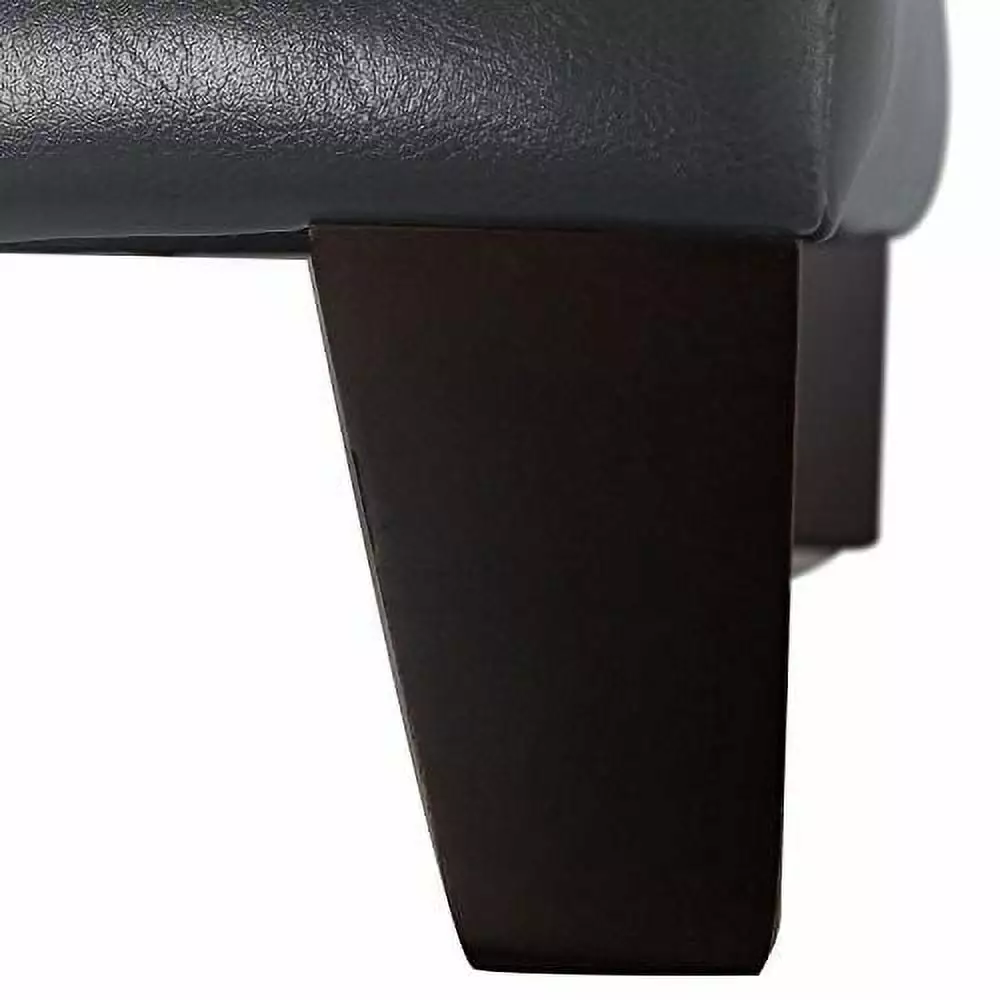 Adeco Bonded Leather Square Tufted Storage Footstool 18 Inch Ottoman Lid Dim Gray Ottomans Adeco Trading