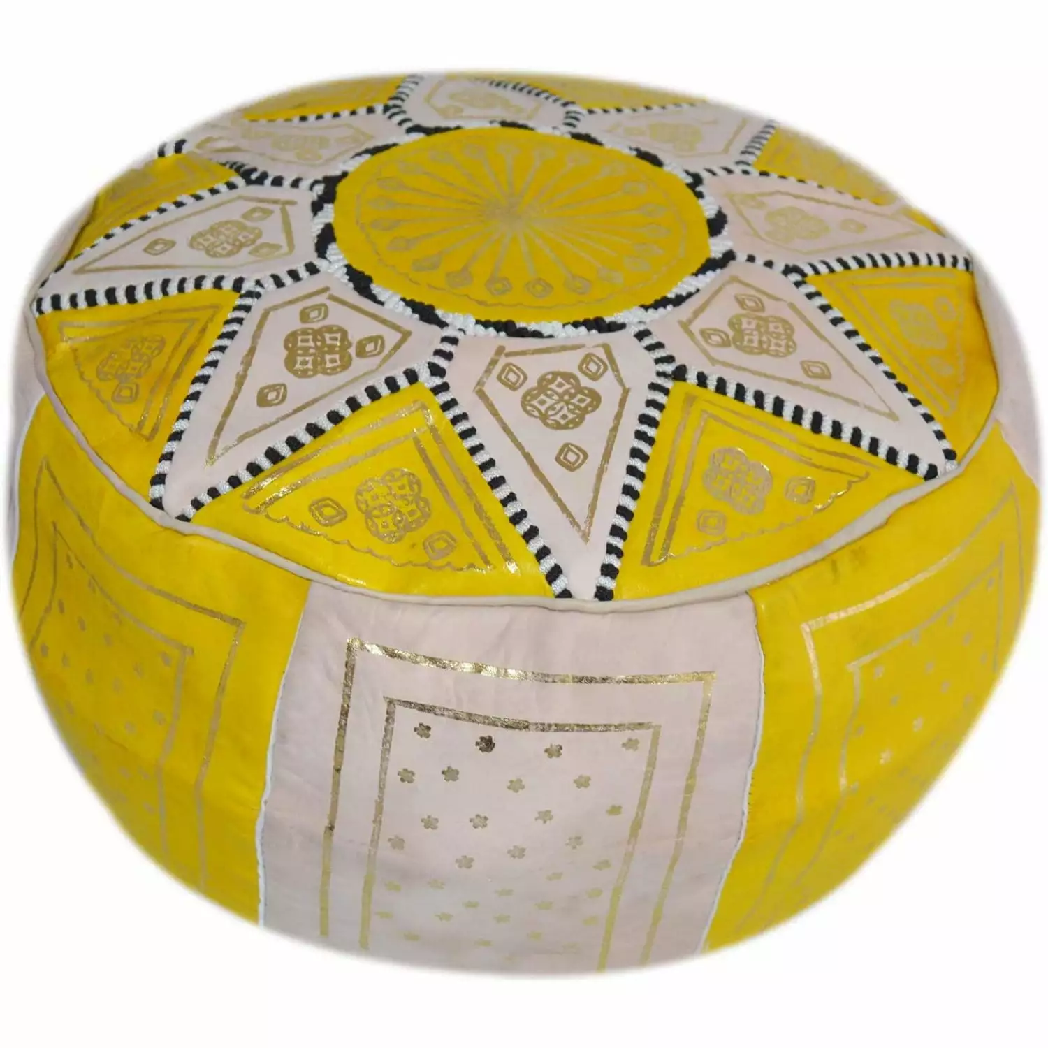 Moroccan Pouf Ottoman Footrest Hassock Handmade 100% Leather Cozy Unstuffed HTYSUPPLY