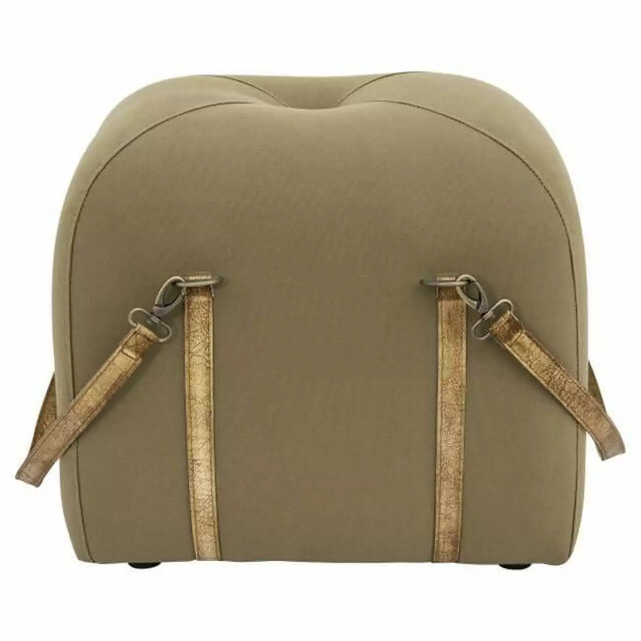 Yosemite Avaya Ottoman Pouf Olive Natural Leather 19.7x15.8x17.7 Yosemite Home Decor