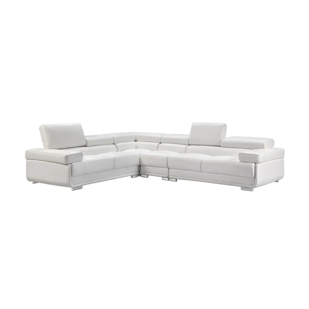 2119 Leather Sectional Sofa White Right Facing Chaise ESF