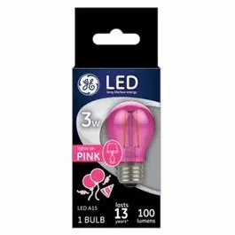 LED Party Light Bulb A15 Pink Soft White 100 Lumens 3-Watt GE