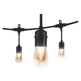Vintage LED Cafe Light Set 12 Bulbs 24 Ft Energy Efficient Enbrighten