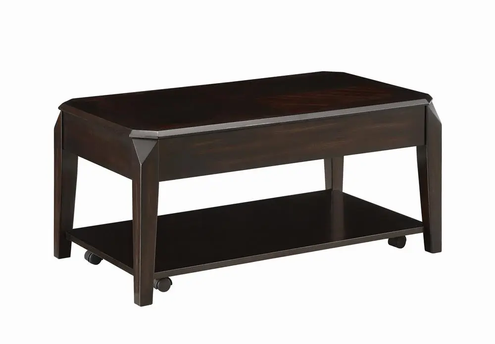 Baylor Lift Top Coffee Table Hidden Storage Walnut Living Room Table