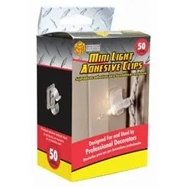 Mini Light Adhesive Clips 50-Count LED String Lights and Decorations Adams Mfg.
