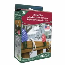 Deck Clips 25-Count Securing Lights and Decorations on Railings Various