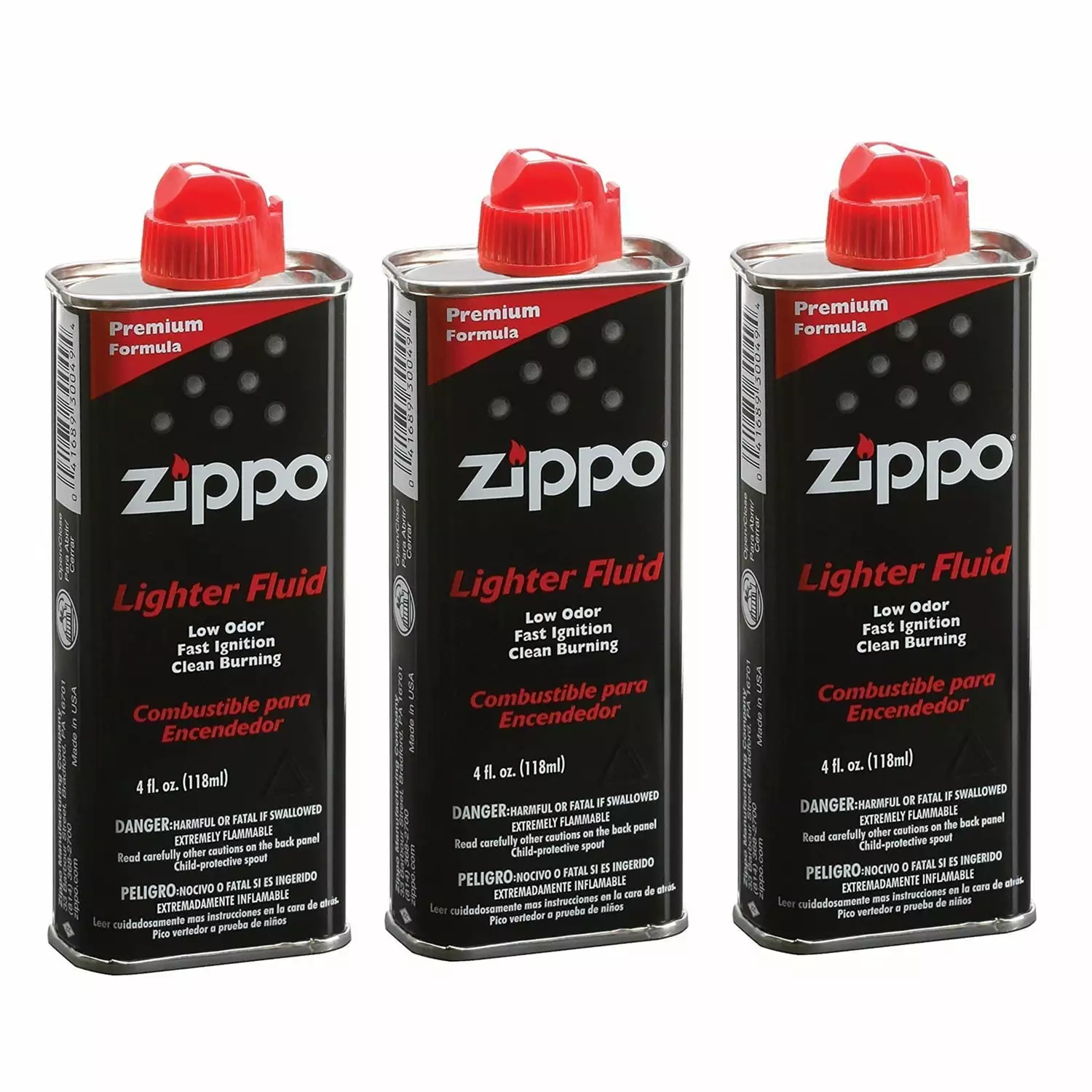 Zippo Lighter Fluid Fuel 4oz 3-Pack Small Grills and Camping Zippo Manufacturing Company