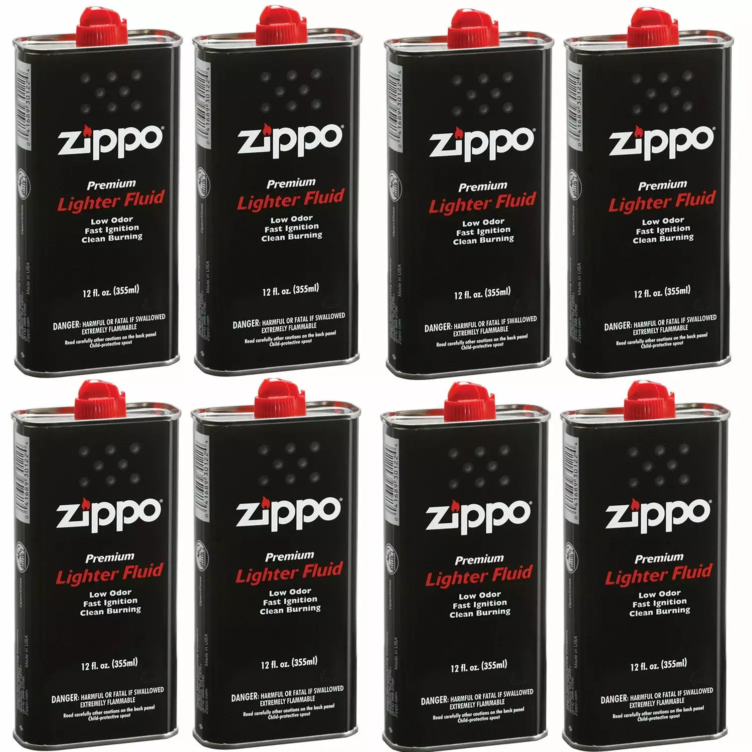 Zippo Lighter Fluid Fuel 12 fl.oz 8 Value Pack Lighters and Grills Zippo Manufacturing Company