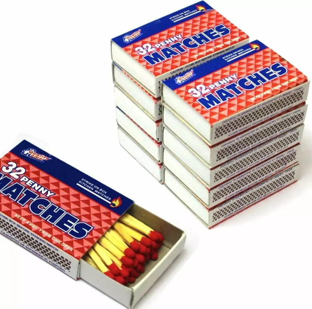 10 Packs Matches 32 Count Strike on Box Kitchen Camping Fire Starter Lighter