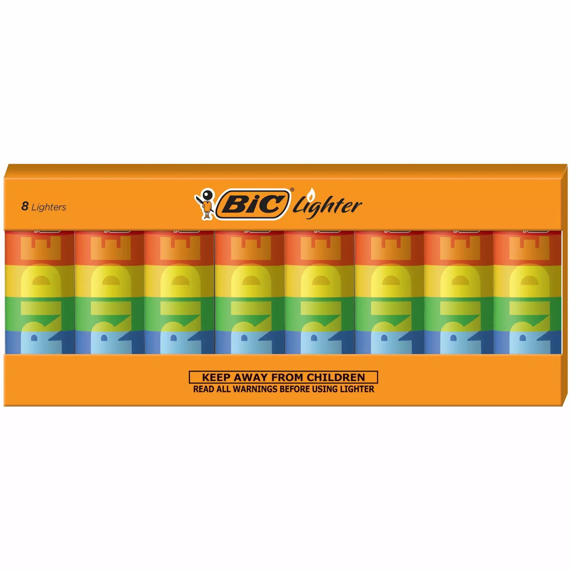 BIC Special Edition Pride Series Pocket Lighters Set 8 Colorful Lighters