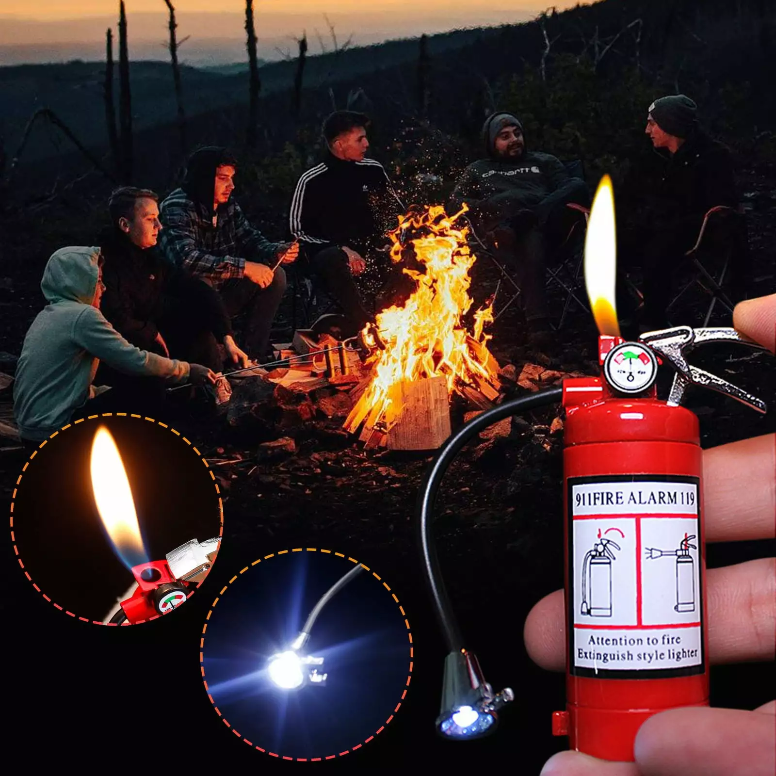 Brondbend Originality Illuminated Fire Extinguisher Lighter Multifunctional Fire Model Igniter