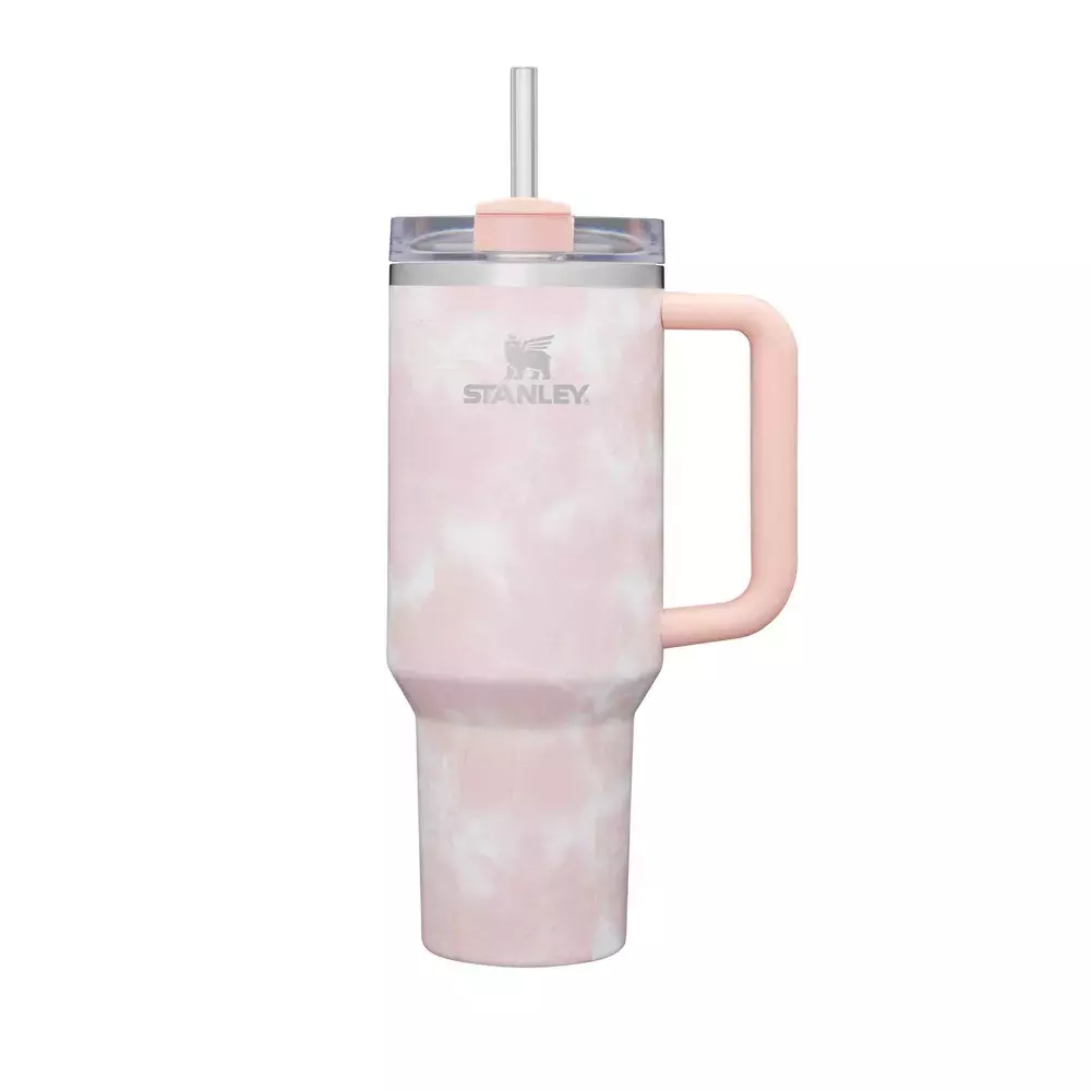 Stanley Quencher H2.0 40oz Stainless Steel Tumbler Peach Tie Dye Limited Edition Color Vacuum Insulated Cup