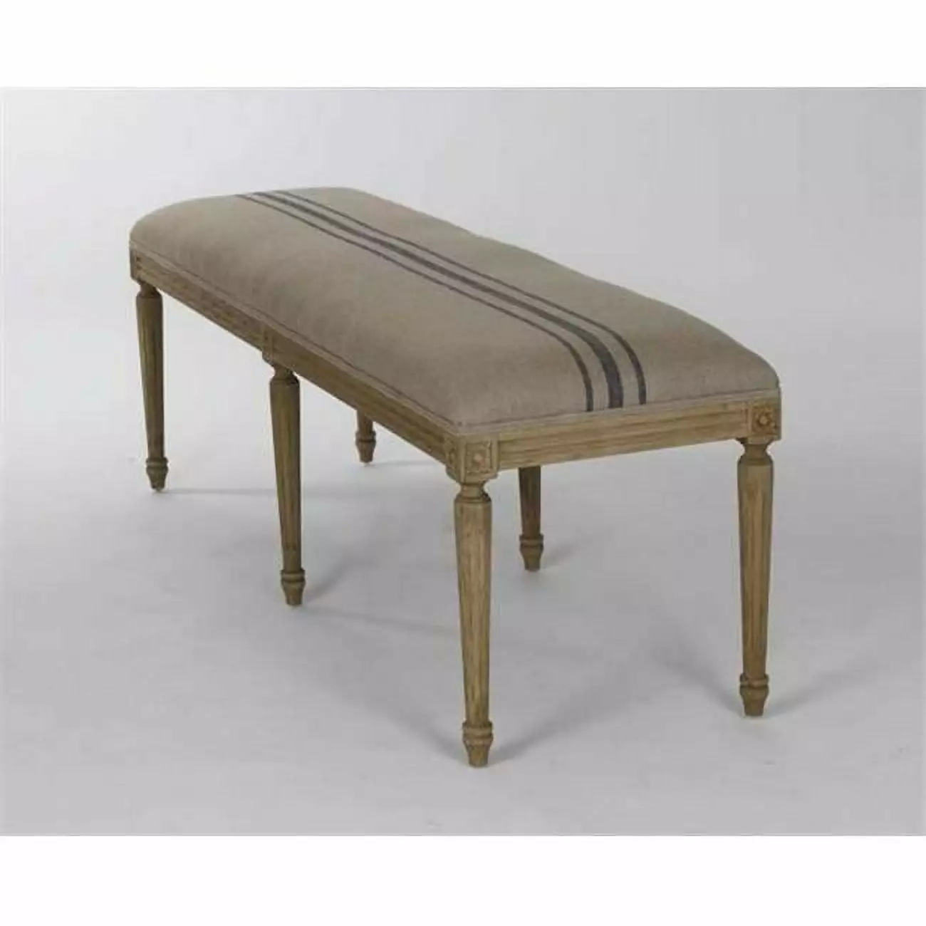 Louis Blue Striped Bench 54 x 19 x 16 Modern Living Room Furniture Benches D2D Technologies