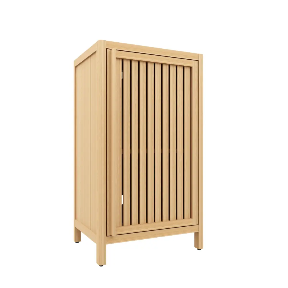 Bamboo Freestanding Storage Cabinet Door And Shelf Bathroom, Living Room, Kitchen - Natural / Wholesome Wood