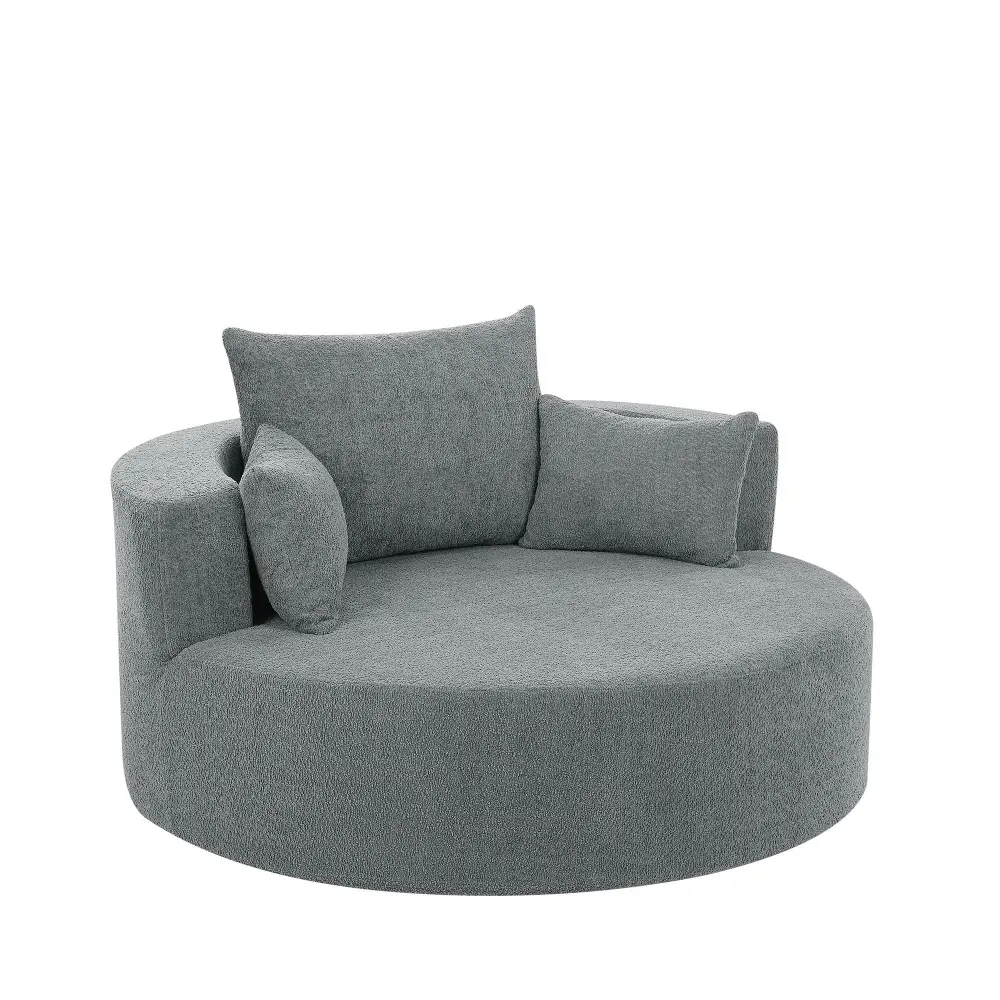 360° Swivel Accent Barrel Chair 3 Washable Pillows Living Room