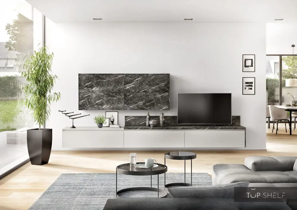 nobilia living wall lowboards living room set 363 cm touch 338 silk charcoal super matte