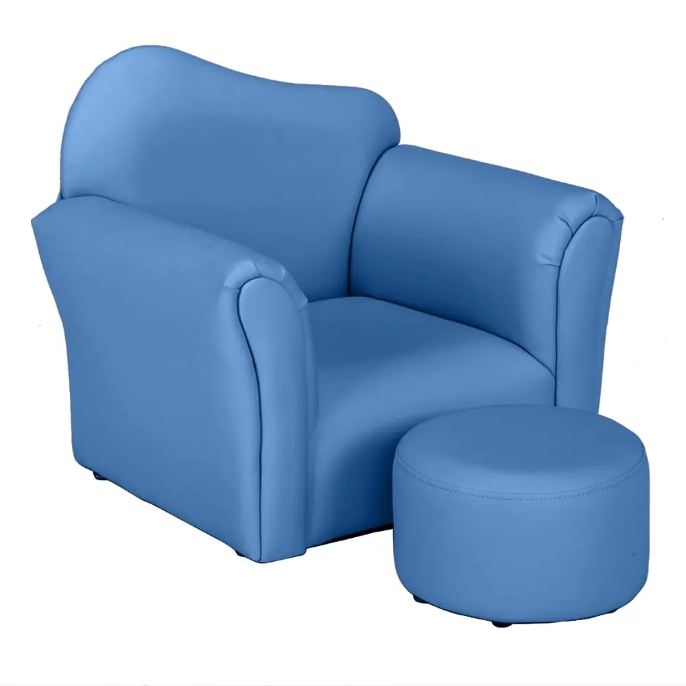 Kids PVC Leather Sofa Ottoman Princess Mini Chair Smooth Leather Toddler Couch Gift ibsun
