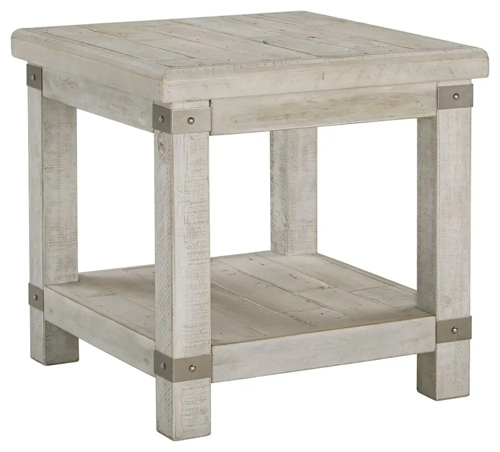 Carynhurst - Rectangular End Table - Chalk Wash Gray