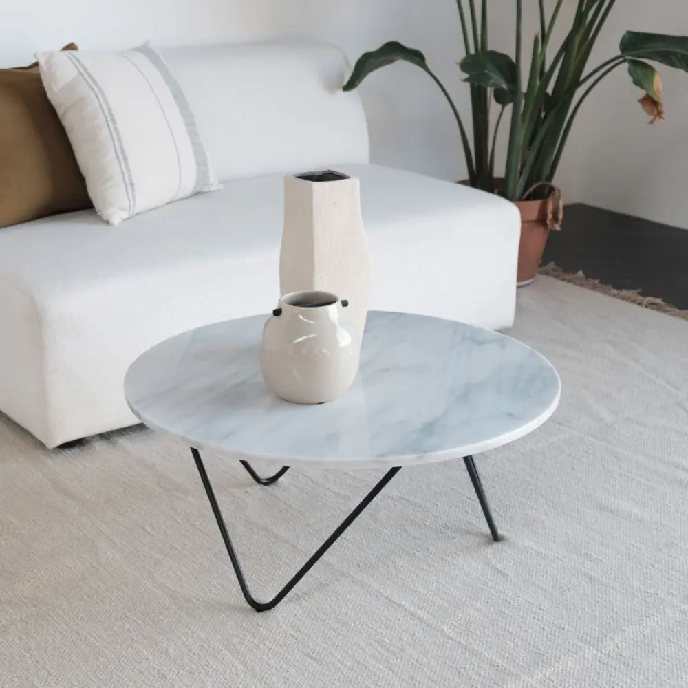 Coffee table - Kay - Ivory Marble - 80×80×35cm