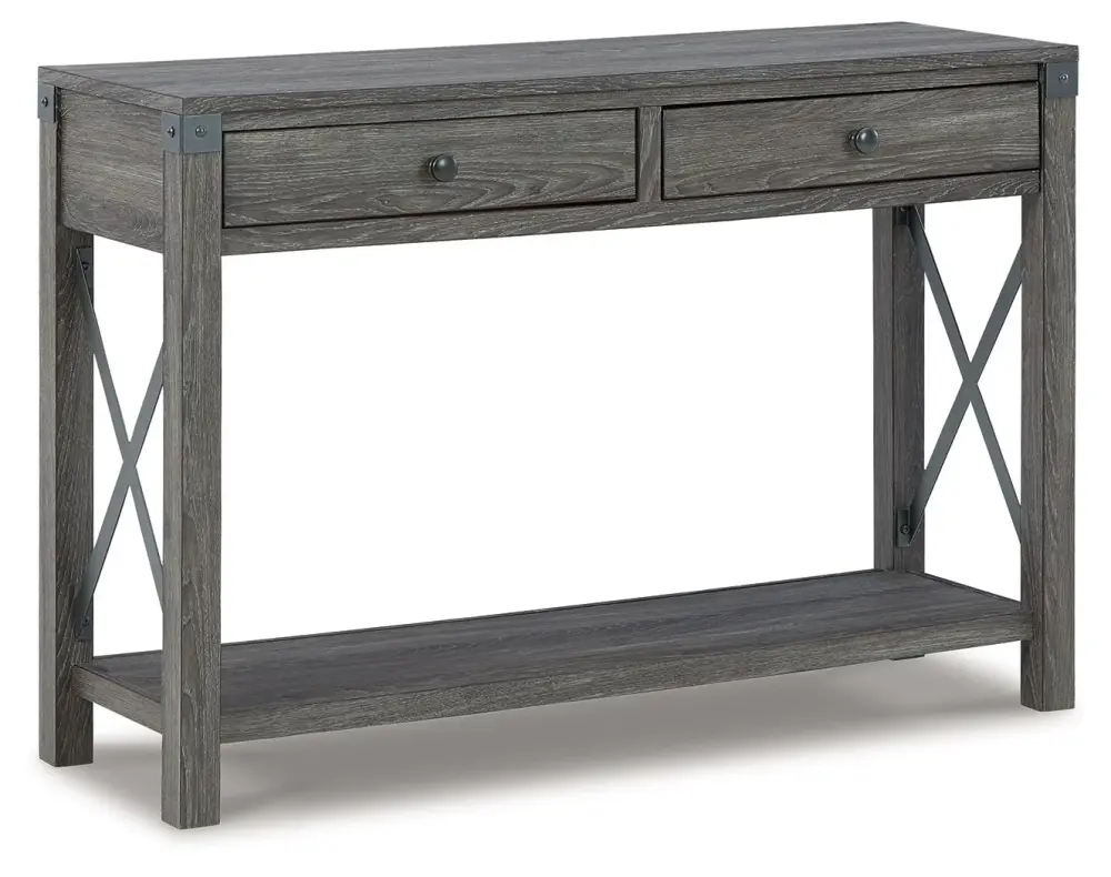 Freedan - Console Sofa Table - Grayish Chocolate