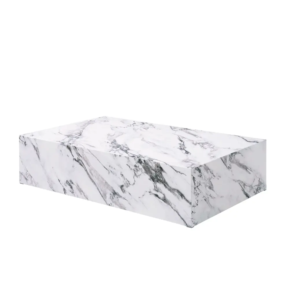Fritzy - Engineered Stone Coffee Table - Chalk Marble