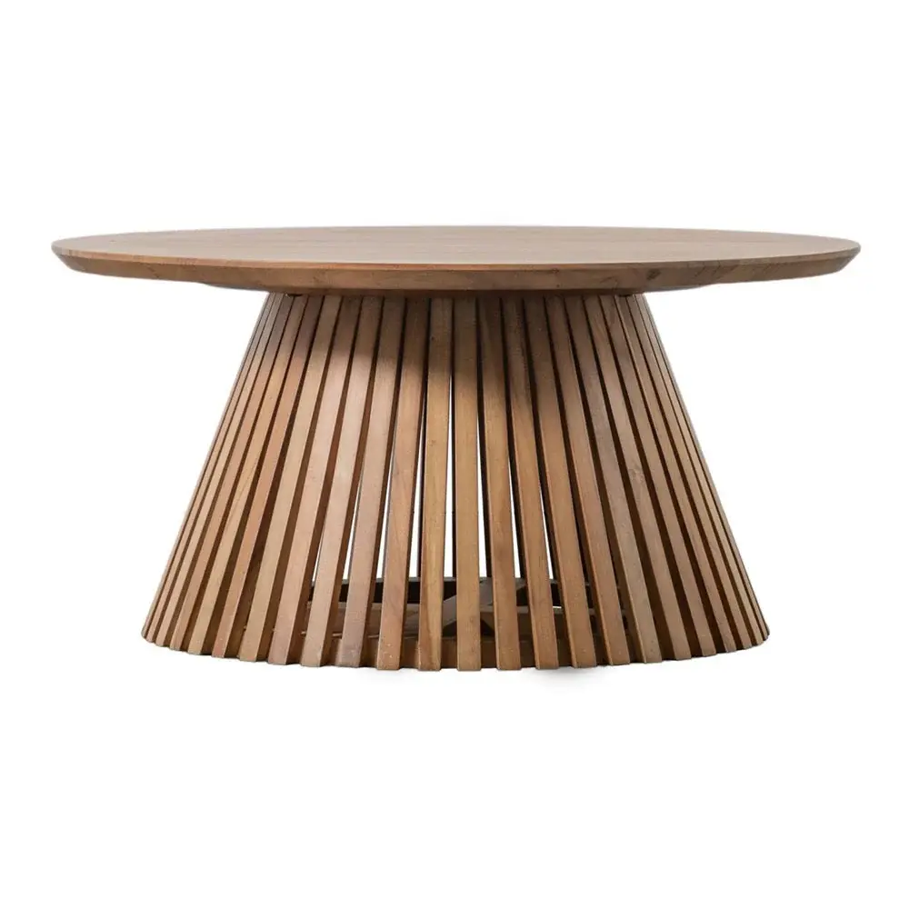Goodwin Slatted Round Coffee Table - Oak