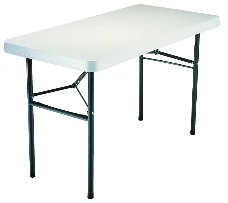 Lifetime Products 2940 Folding Table, 48.3 L x 24 W x 29 H Open, Hardened Frame, Polyethylene Tabletop, Gray/White