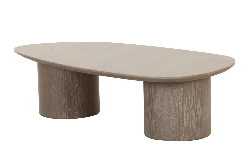 Modrest Connie - Modern Snow Oak Oval Coffee Table