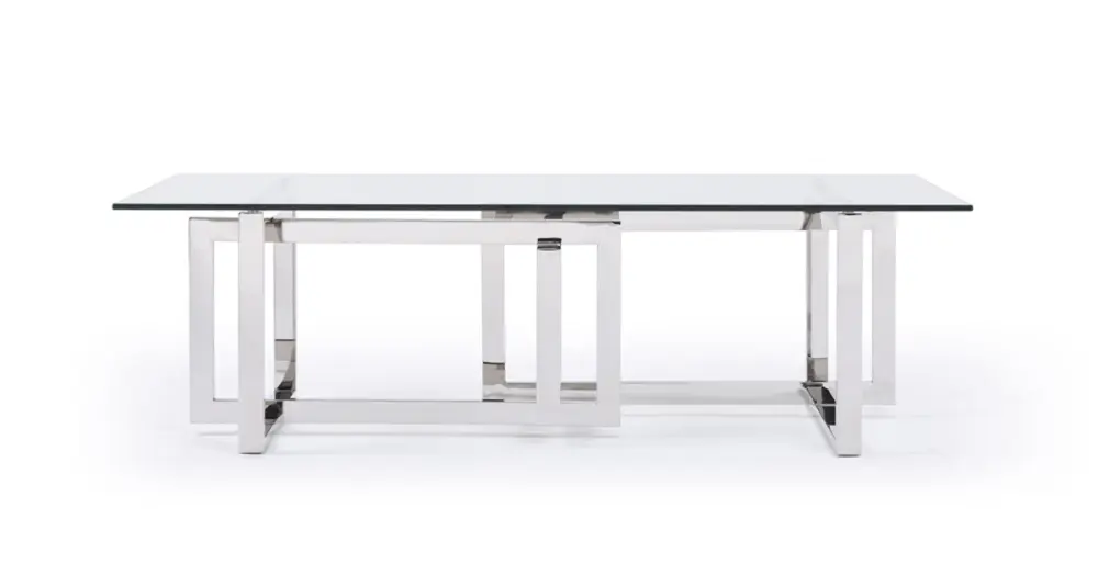 Modrest Valiant Modern Glass & Stainless Alloy Coffee Table