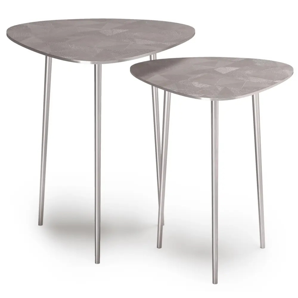 Shelton - 2 Piece Alloy Nesting Table - Nickel
