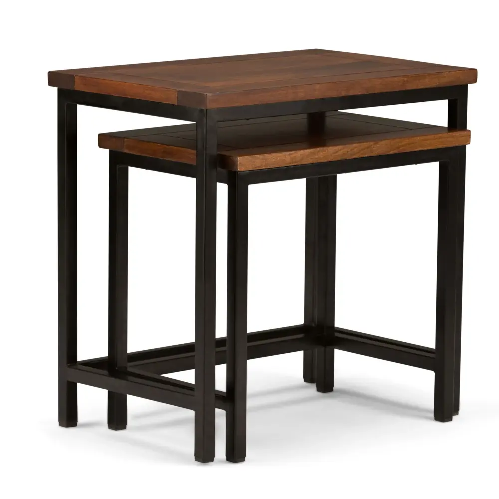Skyler - 2 Piece Nesting Side Table - Ebony Cognac Brown