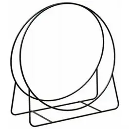 Black Tubular Steel Log Hoop 20-Inch Fireplace Wood Holder Ring Panacea