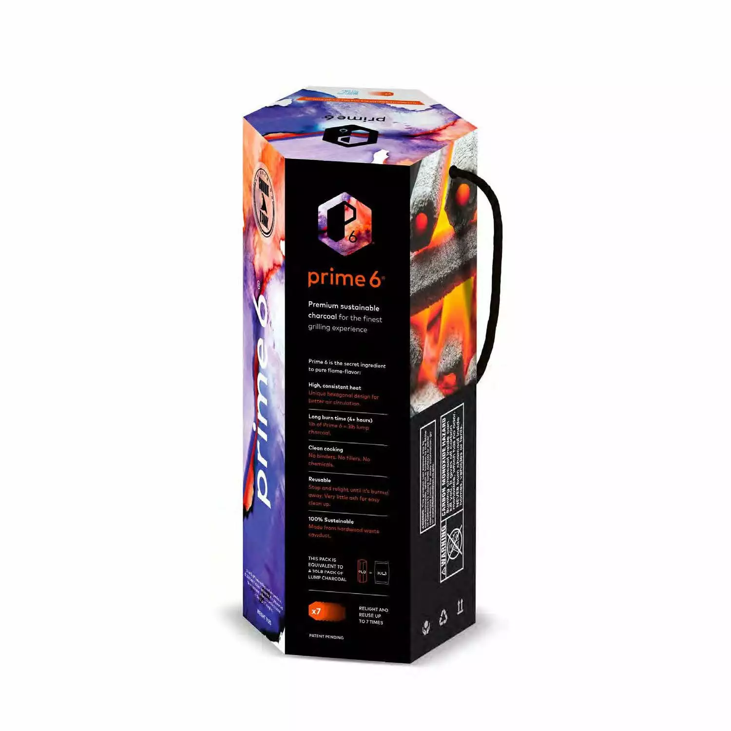 Prime 6 Long Burning Maintainable Charcoal Grilling and BBQ 9lb Equivalent to 30lb