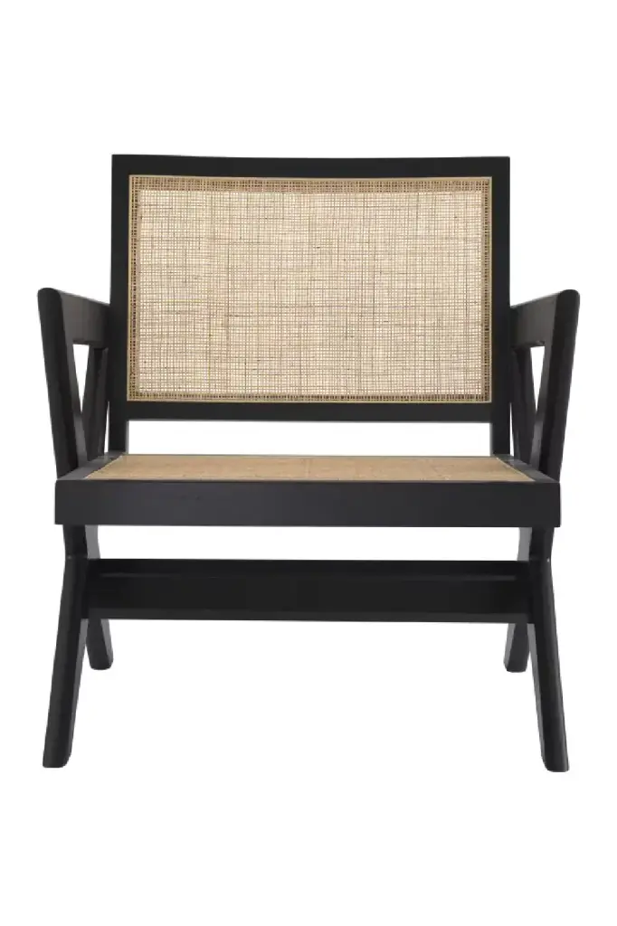 Black Rattan Cane Accent Chair Eichholtz Augustin Bohemian Lounge Chair
