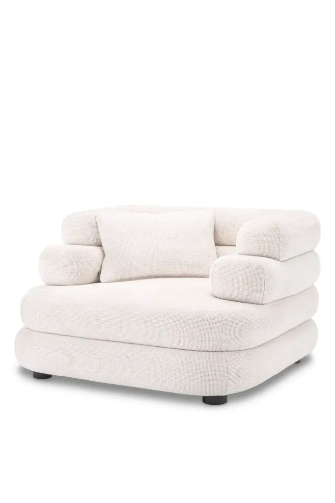 White Layered Lounge Chair Eichholtz Malaga Modern Living Room Seat