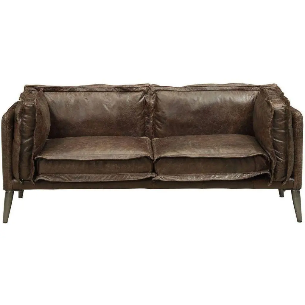 Acme Furniture Porchester Loveseat Distress Chocolate 52481 Antique Style Seating
