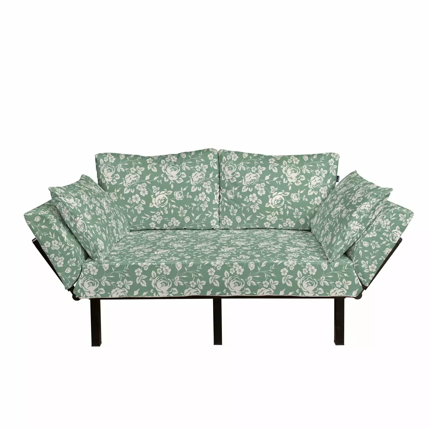 Floral Futon Couch Classic Rose Branches Victorian Pattern Daybed Loveseat Ambesonne Futons