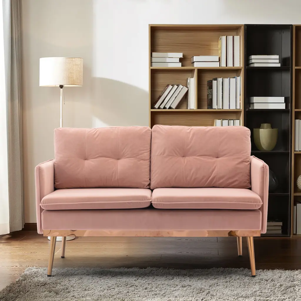 Artlia Accent Loveseat Sofa Stainless Steel Feet Modern Home Decor