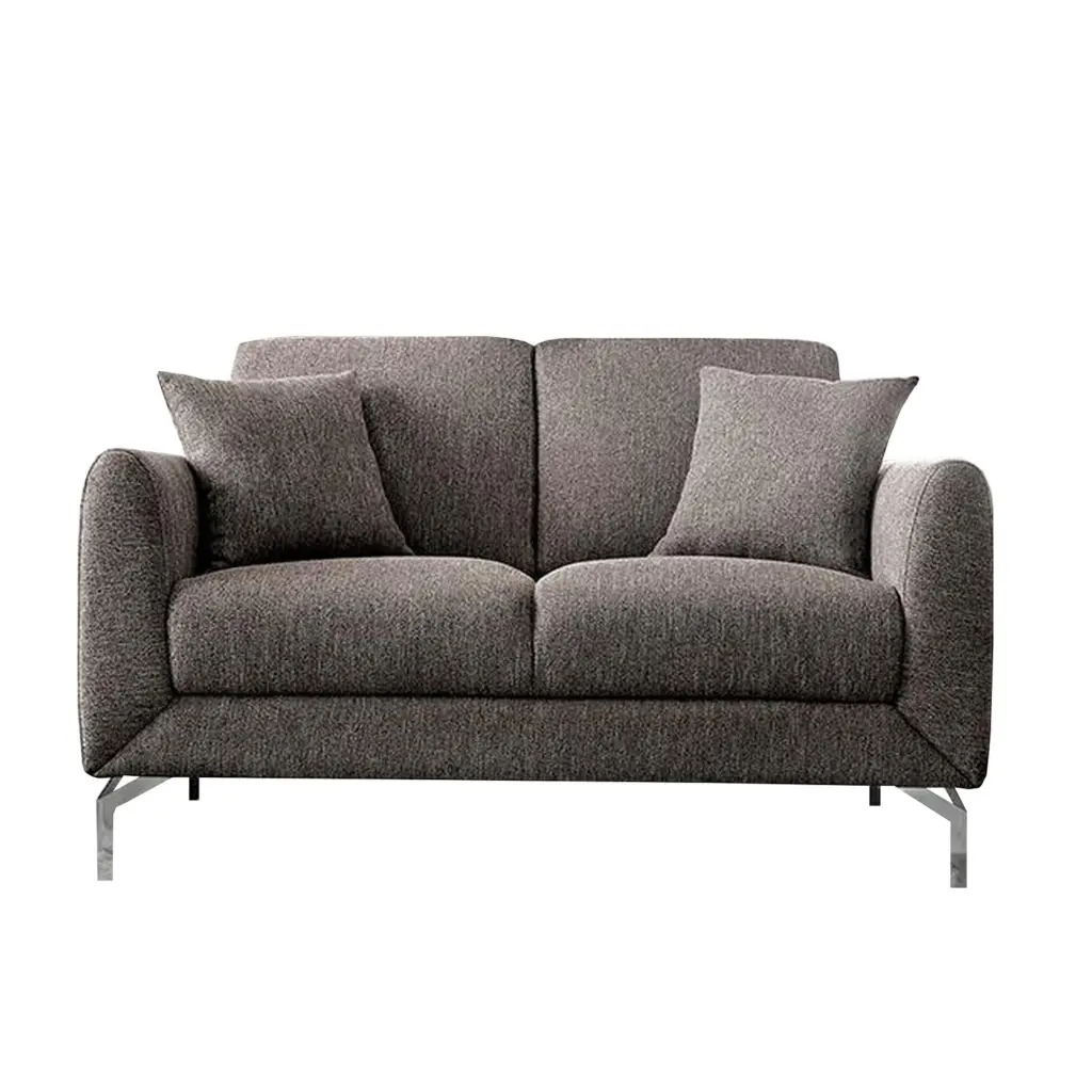 54 Inches Gray Loveseat Sofa Fabric Padded Seat and Metal Legs Small Spaces Bed Bath & Beyond