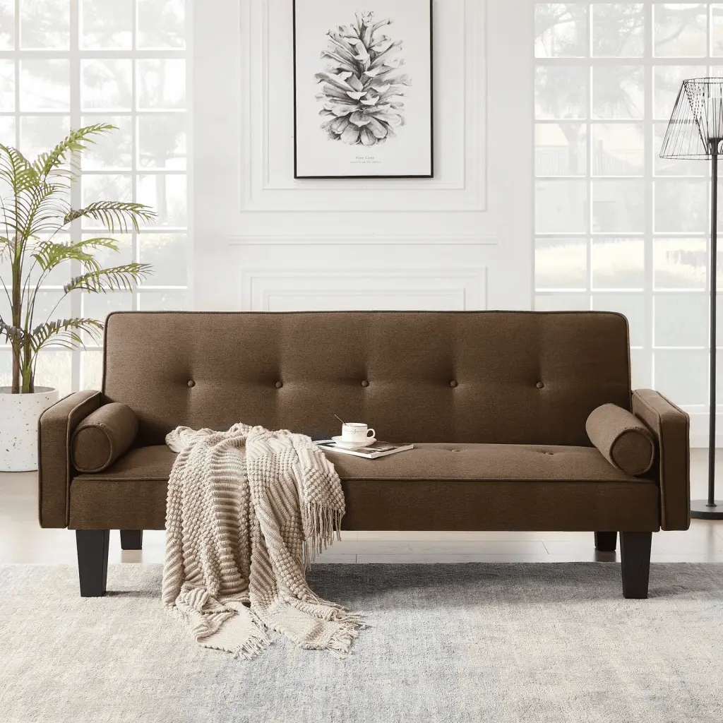Medieval Love Seat Sofa Pillows - Button Tufted Pull Point Design Living Room Furniture CNCJ
