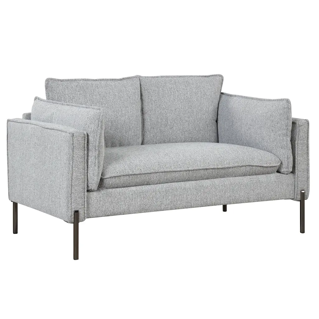 Dcenta Modern Linen Fabric Loveseat Small Couch Small Spaces Living Room or Apartment