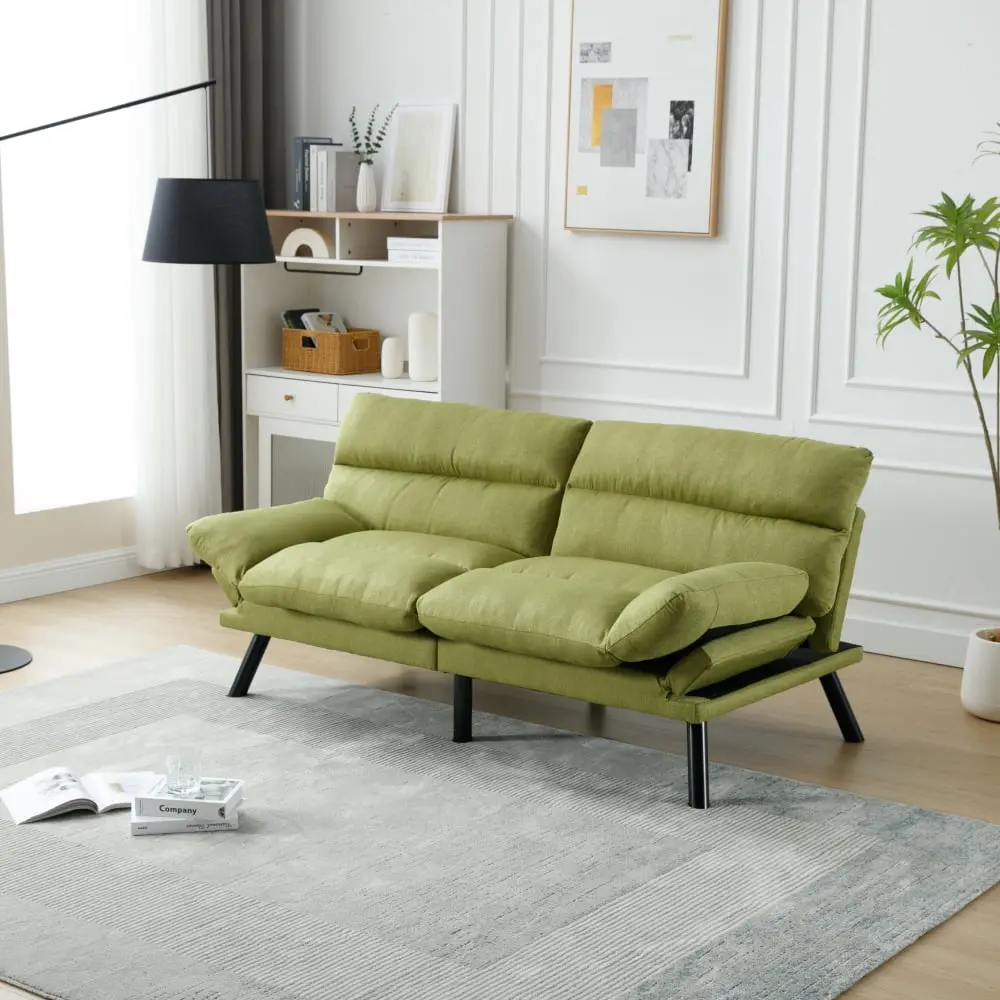DeeHome COOLMORE Velvet Sofa Accent Loveseat Metal Feet Modern 2-Seater Couch