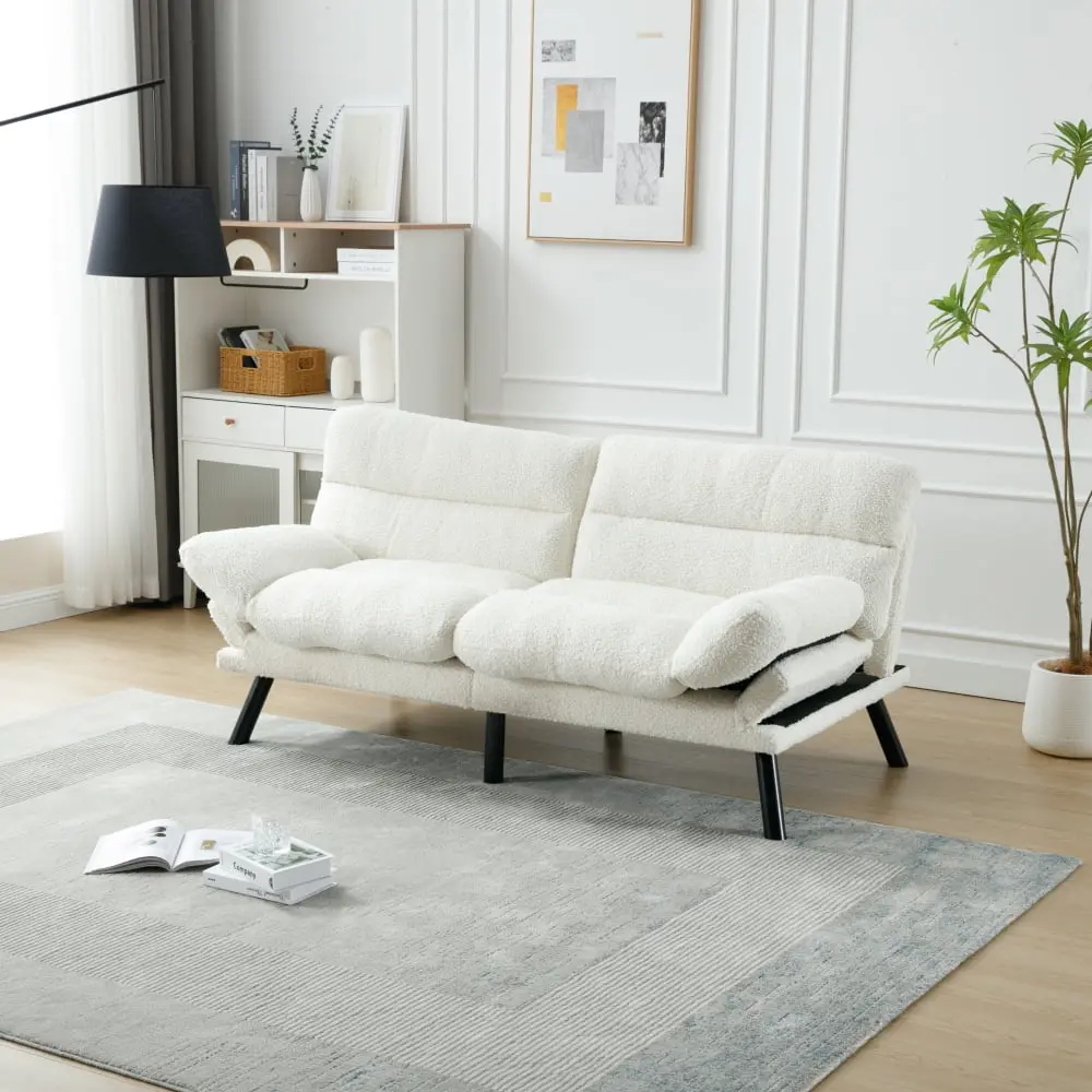 DeeHome COOLMORE Velvet Sofa Accent Loveseat Metal Feet Modern 2-Seater Couch