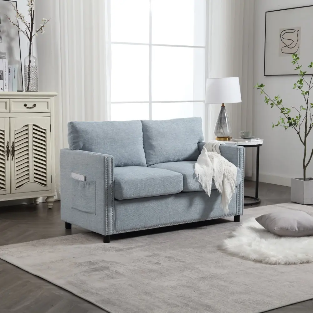 DeeHome UNITED Modern Chenille Fabric Loveseat 2-Seat Upholstered Sofa Couch Living Room