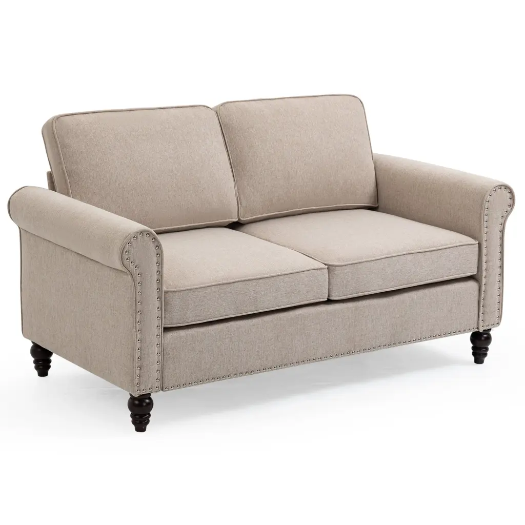 45 Inch 2 Seater Loveseat Sofa Mid Century Modern Button Tufted Couch Living Room JZ